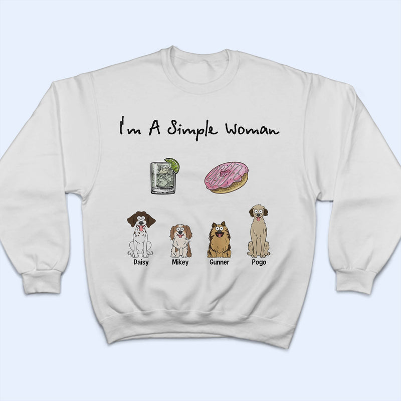 I'm A Simple Woman Funny Cartoon Dog - Gift For Dog Lovers - Personalized T Shirt