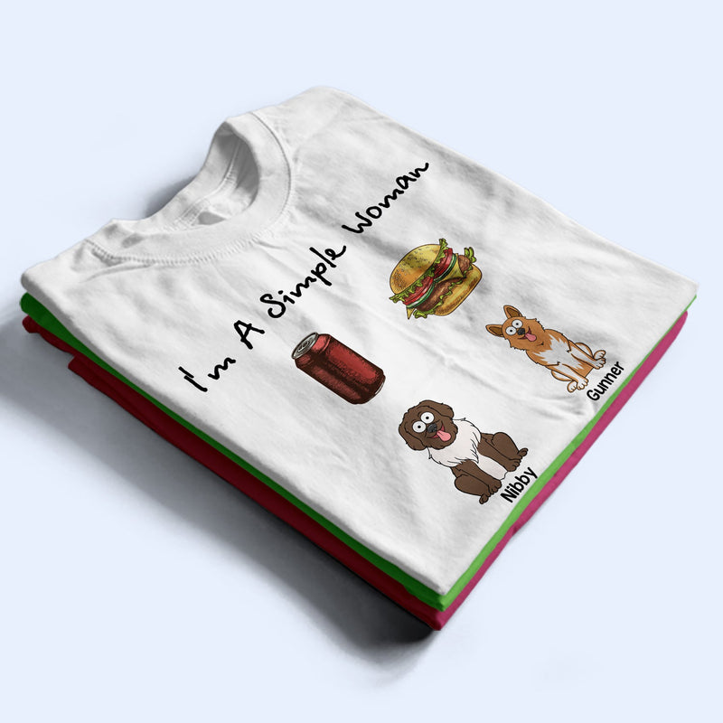 I'm A Simple Woman Funny Cartoon Dog - Gift For Dog Lovers - Personalized T Shirt