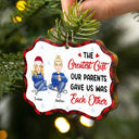 The Greatest Gift Our Parents Gave Us - Christmas Gifts For Brothers, Sisters, Siblings - Personalized Medallion Wooden Ornament