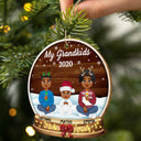 Our Grandkids Flat Art - Christmas, Loving Gift For Grandpa, Grandma, Grandparents - Personalized Custom Shaped Wooden Ornament