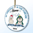 My First Christmas In My Forever Home - Christmas Gift For Cat, Dog Owner, Pet Lover - Personalized Circle Ceramic Ornament
