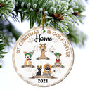 My First Christmas In My Forever Home - Christmas Gift For Cat, Dog Owner, Pet Lover - Personalized Circle Ceramic Ornament