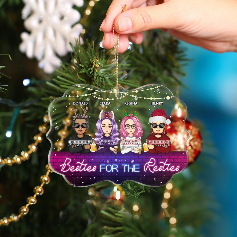 More Than Just Friends Cartoon - Christmas Gifts For Besties - Personalized Medallion Acrylic Ornament
