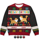 Christmas Funny Walking Cats Meowy Catmas Happy Pawlidays - Personalized Unisex Ugly Sweater