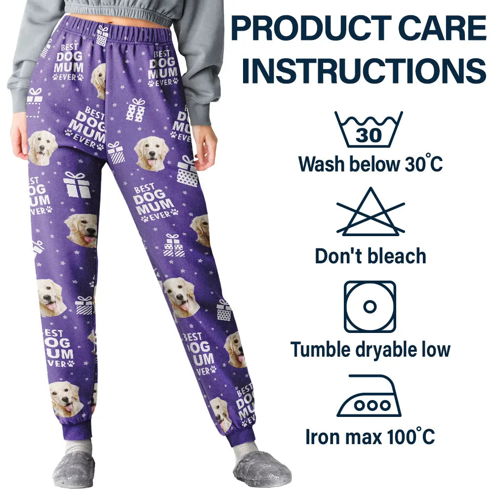 Pet Lovers - Custom Photo Christmas Gift Best Dog Cat Dad Mom Ever - Personalized Pajama Pants