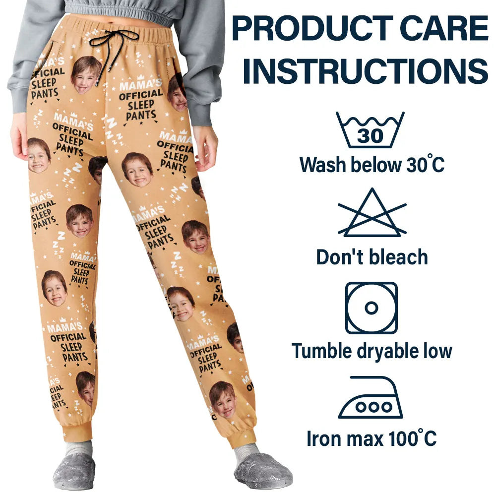 Gift For Mother,Gift For Grandma,Funny - Custom Photo Mama's Official Sleep Pants - Personalized Pajama Pants