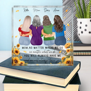 Gift For Mother,Mom - Daughters (Adult),Love,Gift For Daughter - No Matter Where We Go Mom Daughter - Personalized Square Shaped Acrylic Plaque