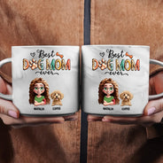 Gift For Women, Gift For Yourself, Dog Lovers, Dog Mom, Pet Lovers, Gift For Wife, Pet Mom, Gift For Mother, Happy - Best Dog Mom Ever - Personalized Marble Mug