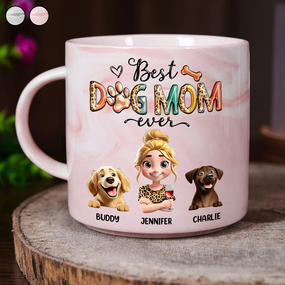 Best Dog Mom Ever - Personalized Marble Mug