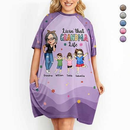 Living That Grandma Life - Personalized Women's Sleep Tee