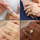 Gift For Grandma,Gift For Mother,Love,Happy,Gift For Women,Gift For Yourself - Custom Name Gemstones Jewelry Heart Shaped For Grandma Mom - Personalized Birthstone Heart Ring