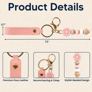 Sentimental,Family,Memorial,Icon - I Will Carry You With Me Until I See You Again - Personalized Leather Beaded Keychain