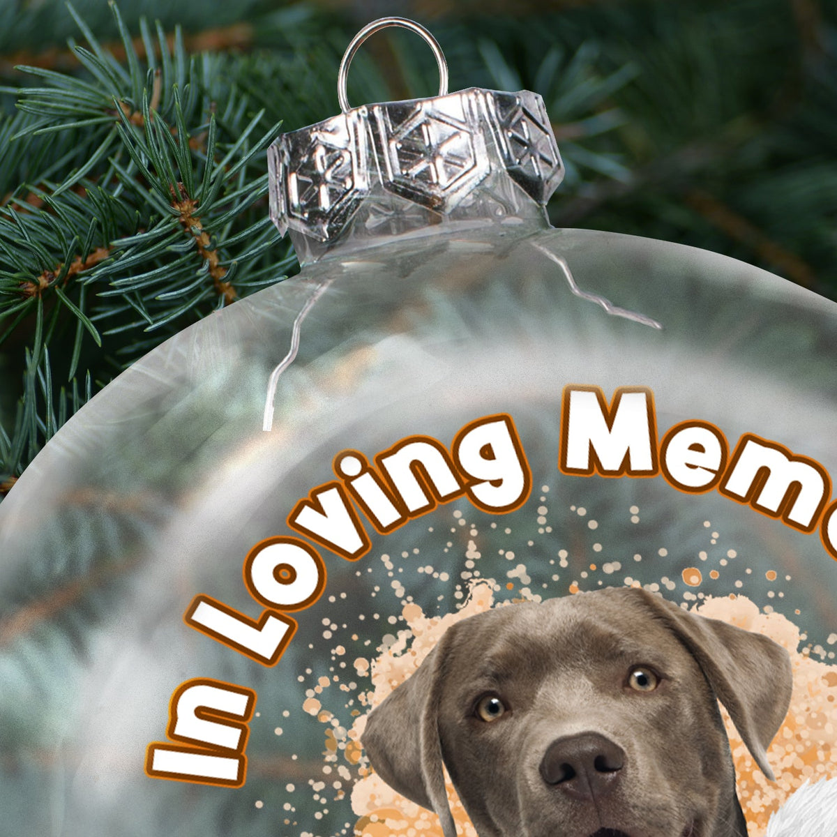 Custom Photo In Loving Memory - Christmas Gift For Dog Lovers - Personalized Clear Flat Ball Ornament