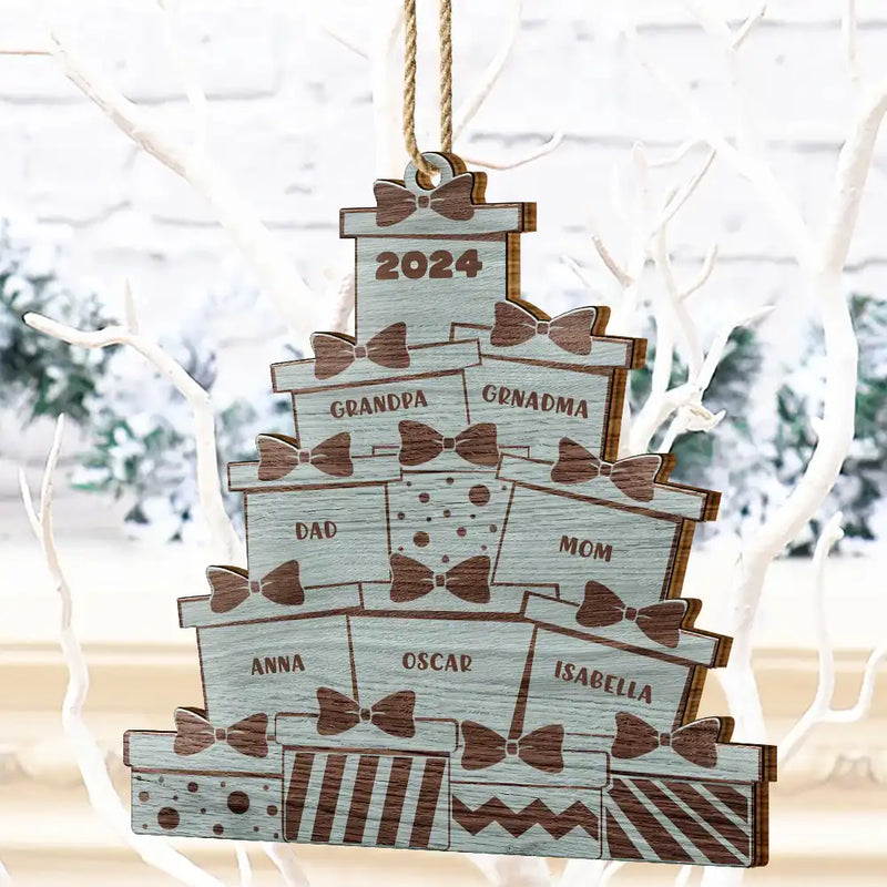 Christmas Presents - Personalized Wooden Cutout Ornament