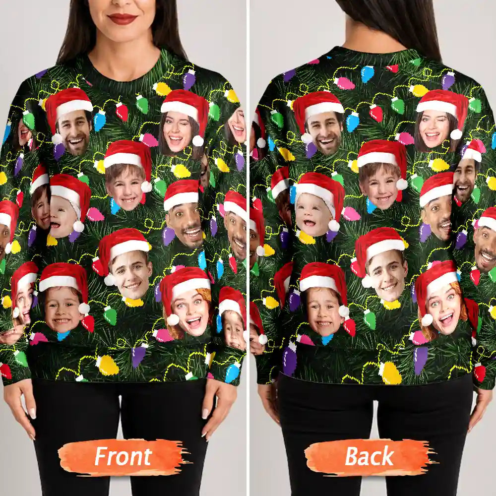 Custom Photo Xmas Led Light - Personalized Unisex Ugly Sweater