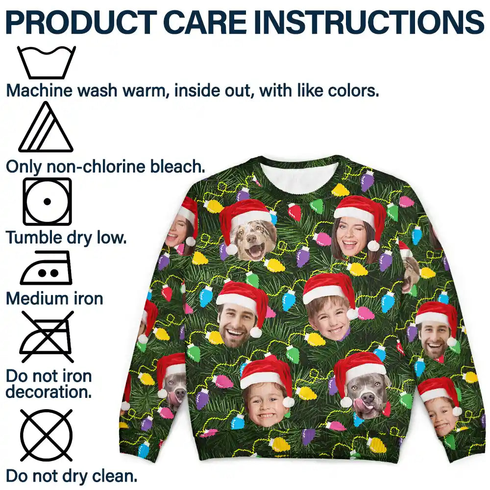 Custom Photo Xmas Led Light - Personalized Unisex Ugly Sweater