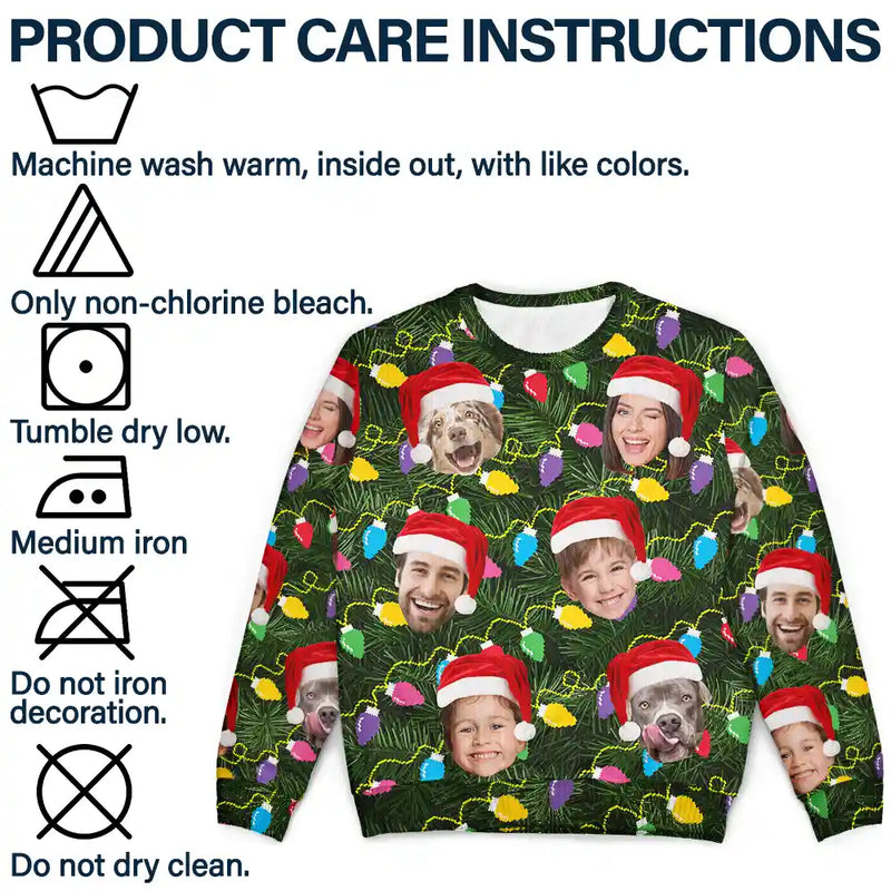 Custom Photo Xmas Led Light - Personalized Unisex Ugly Sweater
