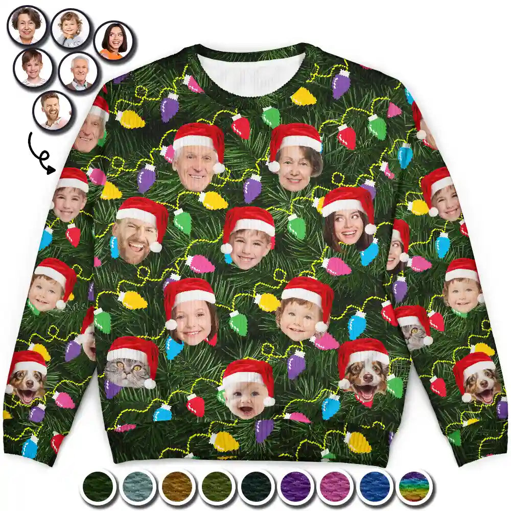 Custom Photo Xmas Led Light - Personalized Unisex Ugly Sweater