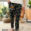 Gift For Father,Gift For Grandpa,Funny,Non-Eng,Icon,Humorous - Crayon Kids Doodle Child Drawing This Grandpa Dad Belongs To - Personalized Pajama Pants