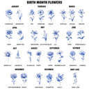 First Mom Now Grandma Toile Birth Month Flowers - Personalized Fabric Lamp