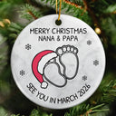 New Dad,New baby,New Mom,Christmas,Happy - Baby Expecting See You In 2026 - Personalized Circle Ceramic Ornament