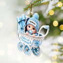 Adorable,New Mom,Christmas,Gift For Mother,Vector - Baby Carriage First Christmas - Personalized Custom Shaped Acrylic Ornament