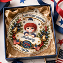 Top Market,Adorable,Independence Day,New Mom,America 250th,Christmas,Gift For Mother,Vector - Baby First Christmas America 250th Anniversary - Personalized Custom Shaped Acrylic Ornament