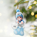 Baby First Christmas, Christmas Stocking - Personalized Custom Shaped Acrylic Ornament