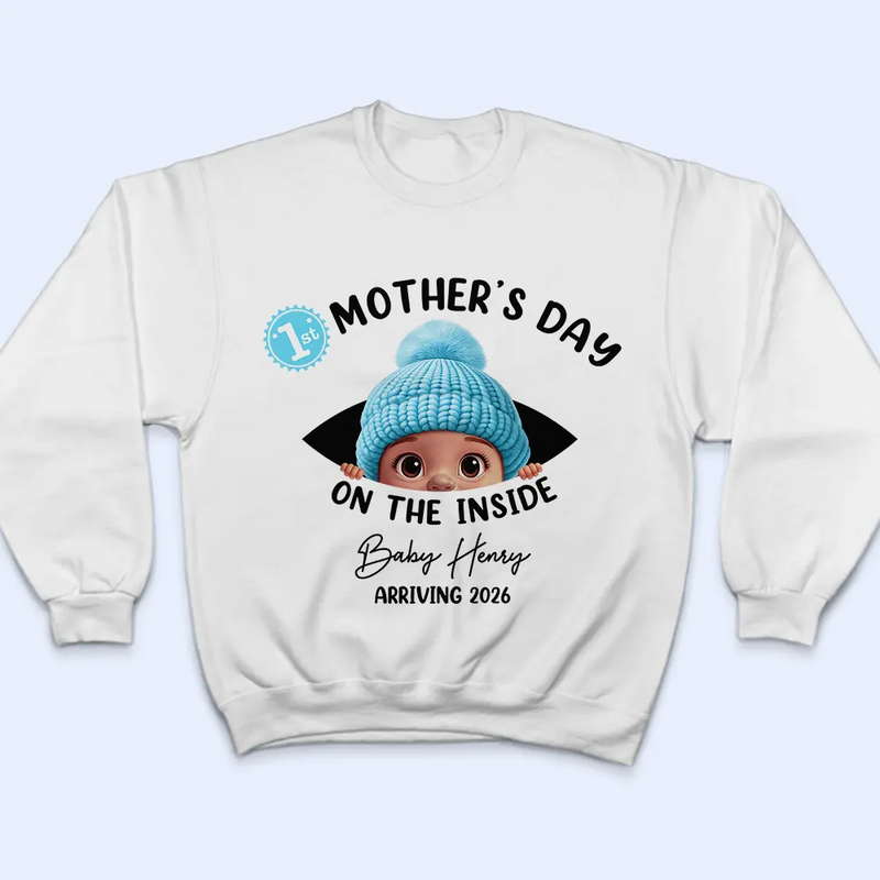 Pregnant Mom,Happy,Expecting Dad - Baby First Year On The Inside With Mom - Personalized Loungewear Set