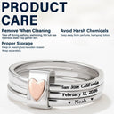 New Mom,New baby,New Dad,Happy - Baby Newborn Information - Personalized Heart Stacking Rings