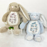 Happy, New baby, New Dad, New Mom, Parents, Gift For Mother - Baby's Announcement Newborn - Personalized Soft Toy Bunny