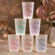 Playful, Gift For Yourself, Custom Text - Bachelorette Coast Party - Personalized Frosted Cups