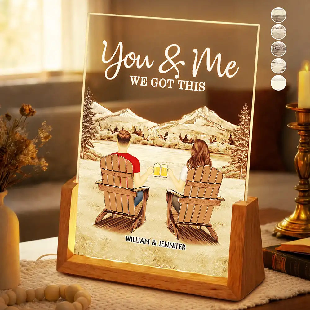 Gift For Couples,Love,Happy - Back Couple Together You And Me We Got This - Personalized Night Light