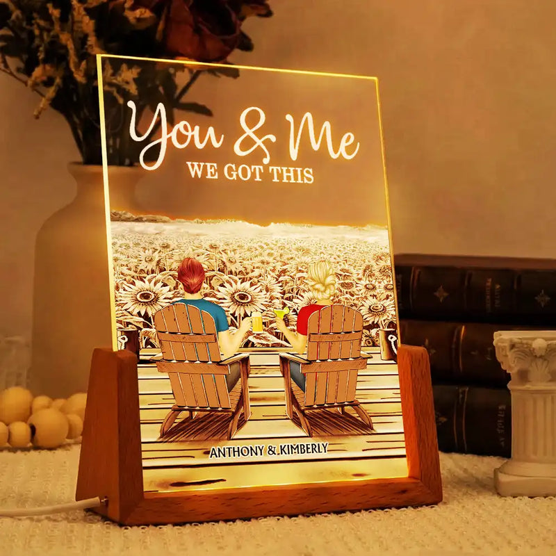 Gift For Couples,Love,Happy - Back Couple Together You And Me We Got This - Personalized Night Light