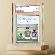 Gift For Father, Dad's Hobby, Sport Dad, Baseball, Happy, Family - Backside Baseball Family Card Style - Personalized Rectangle Shaped Acrylic Plaque