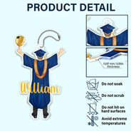 Graduation,Happy - Backside Woman Man Graduation - Personalized Acrylic Car Hanger