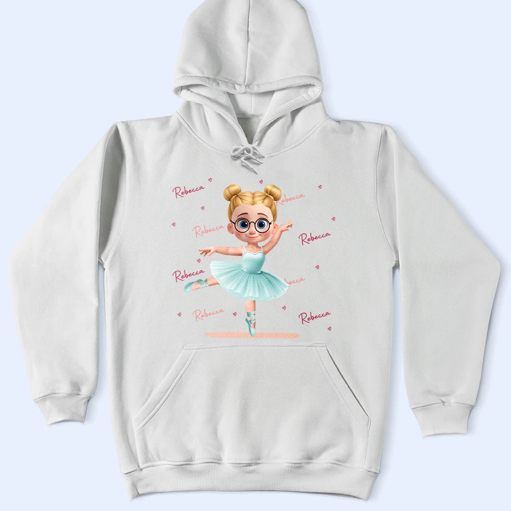 Gift For Kids,Happy - Ballerina Cute Girl 3D Effect - Personalized T Shirt