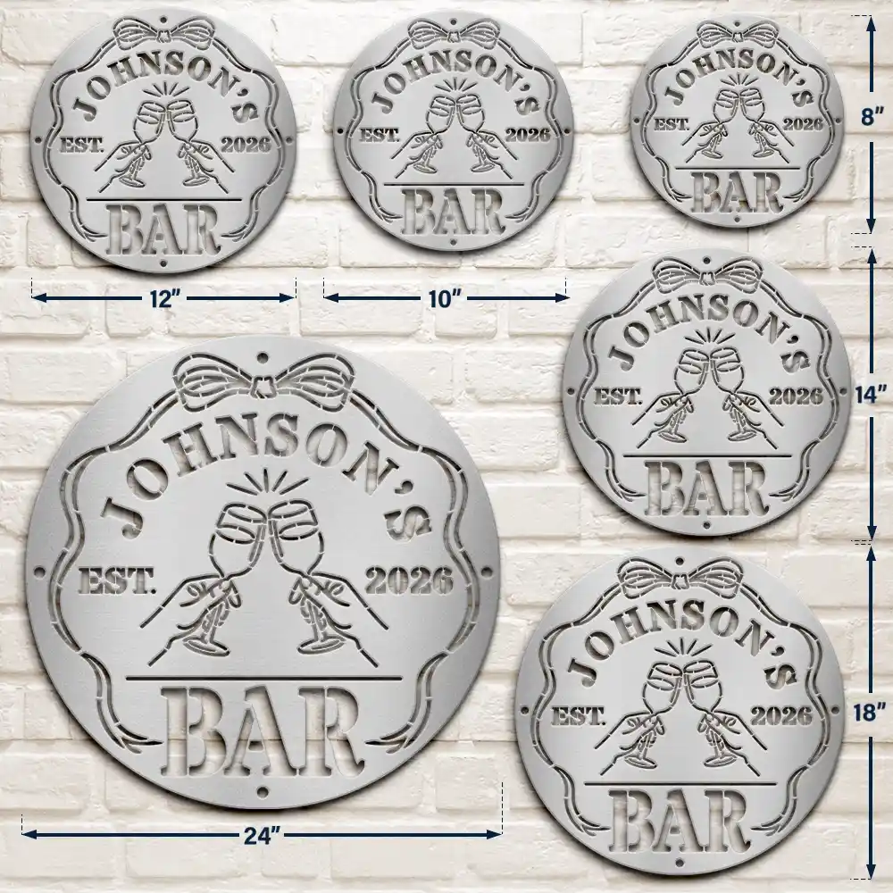 Funny,Gift For Couples,Patio,Gift For Husband,Gift For Wife,Gift For Boyfriend,Gift For Girlfriend - Bar Sign Funny - Personalized Cutout Metal Sign