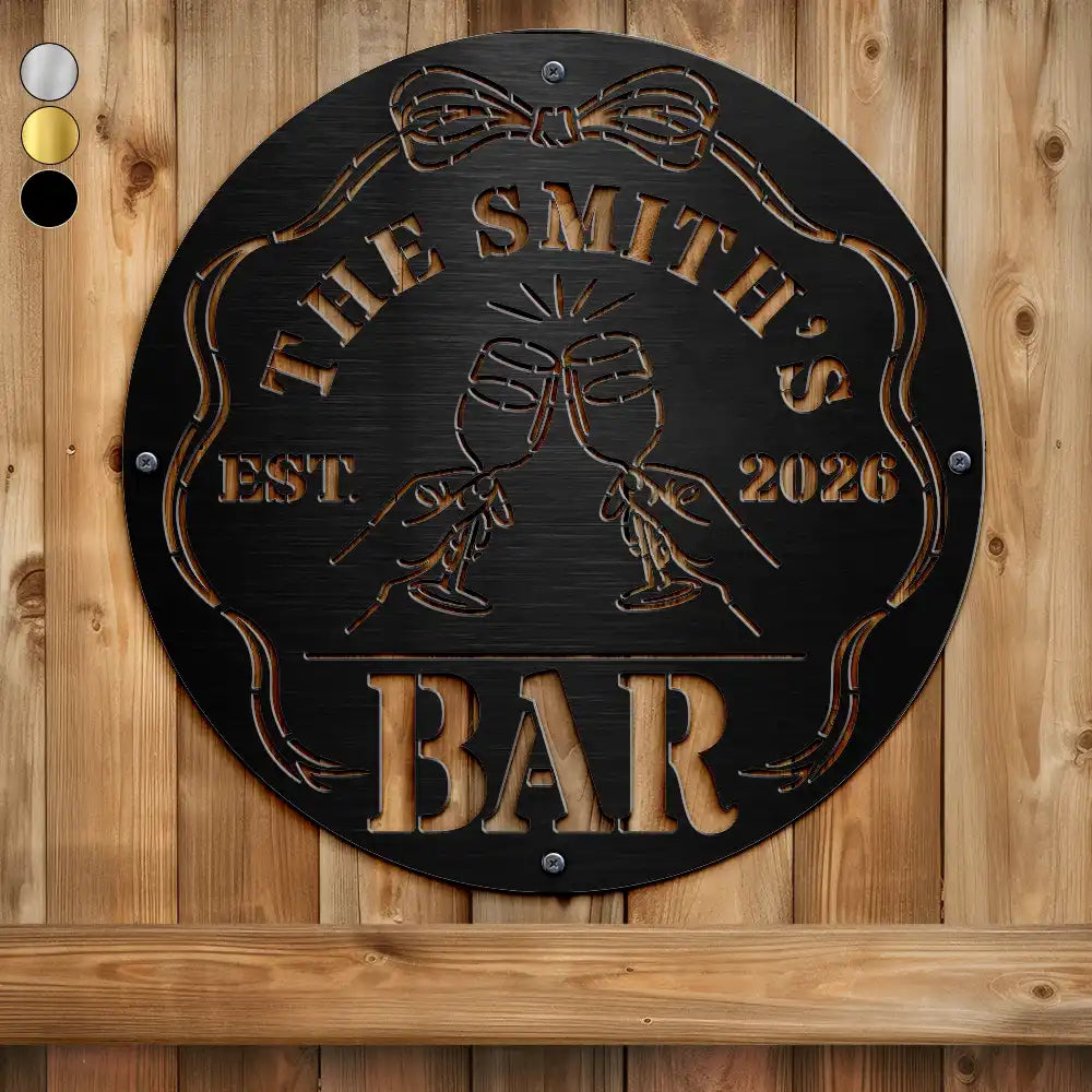 Funny,Gift For Couples,Patio,Gift For Husband,Gift For Wife,Gift For Boyfriend,Gift For Girlfriend - Bar Sign Funny - Personalized Cutout Metal Sign