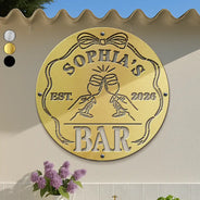 Funny,Gift For Couples,Patio,Gift For Husband,Gift For Wife,Gift For Boyfriend,Gift For Girlfriend - Bar Sign Funny - Personalized Cutout Metal Sign