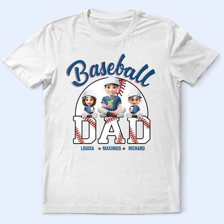 Baseball Dad 3D Effect - Personalized T Shirt