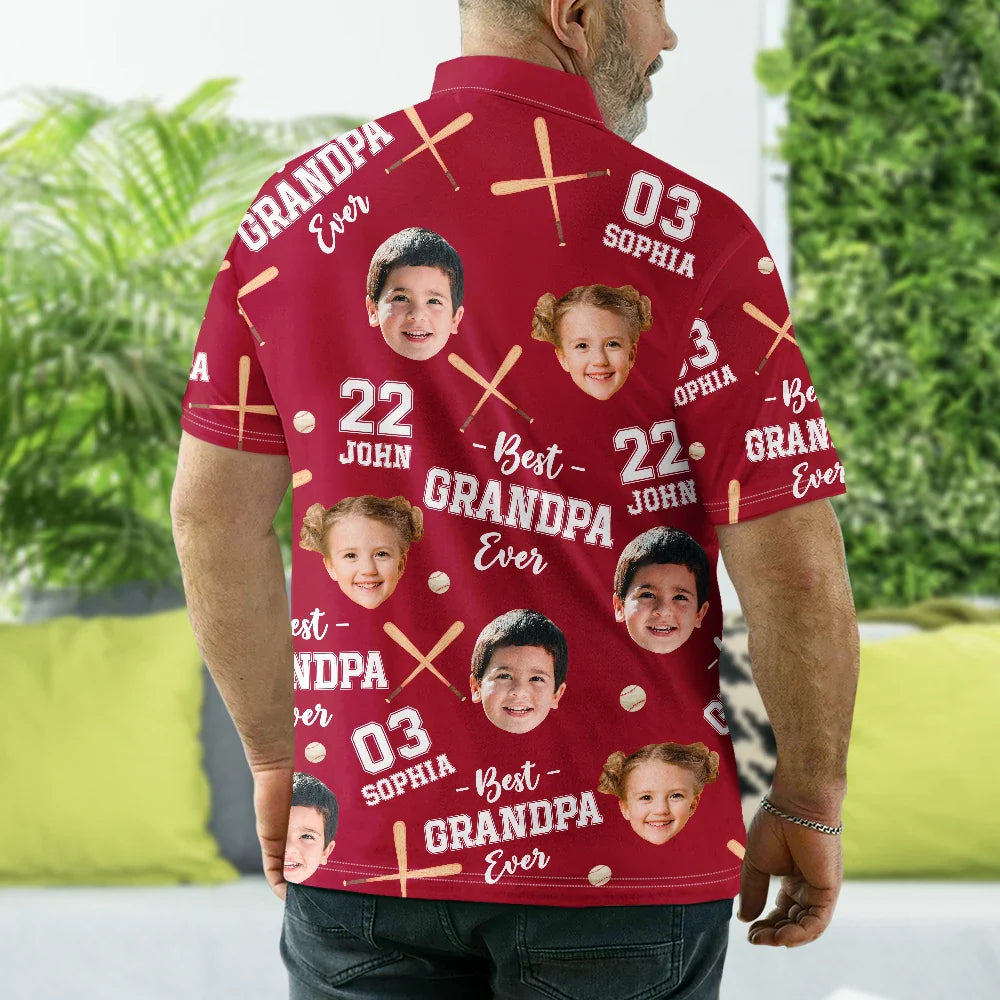 Gift For Father,Gift For Couples,Dad - Children,Dad's Hobby,Happy - Baseball Dad Best Dad Ever - Personalized Polo Shirt