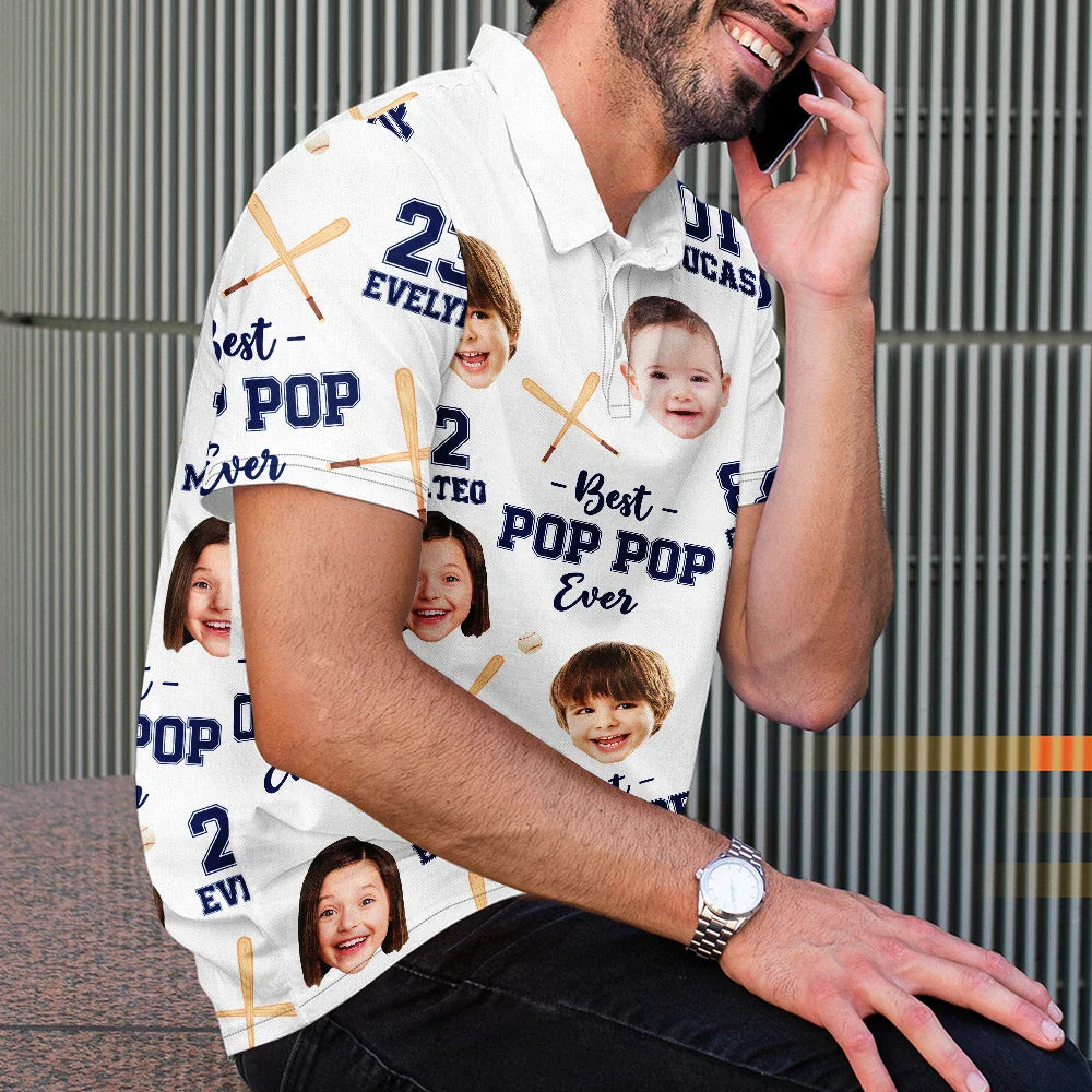 Gift For Father,Gift For Couples,Dad - Children,Dad's Hobby,Happy - Baseball Dad Best Dad Ever - Personalized Polo Shirt