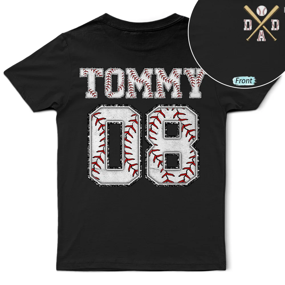 Gift For Grandpa, Gift For Father, Baseball, Non-Eng, Icon, Proud - Baseball Dad Papa Crossed Arrows - Personalized T Shirt