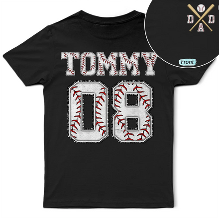 Baseball Dad Papa Crossed Arrows - Personalized T Shirt