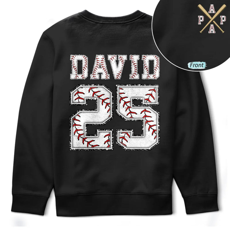 Gift For Grandpa, Gift For Father, Baseball, Non-Eng, Icon, Proud - Baseball Dad Papa Crossed Arrows - Personalized T Shirt