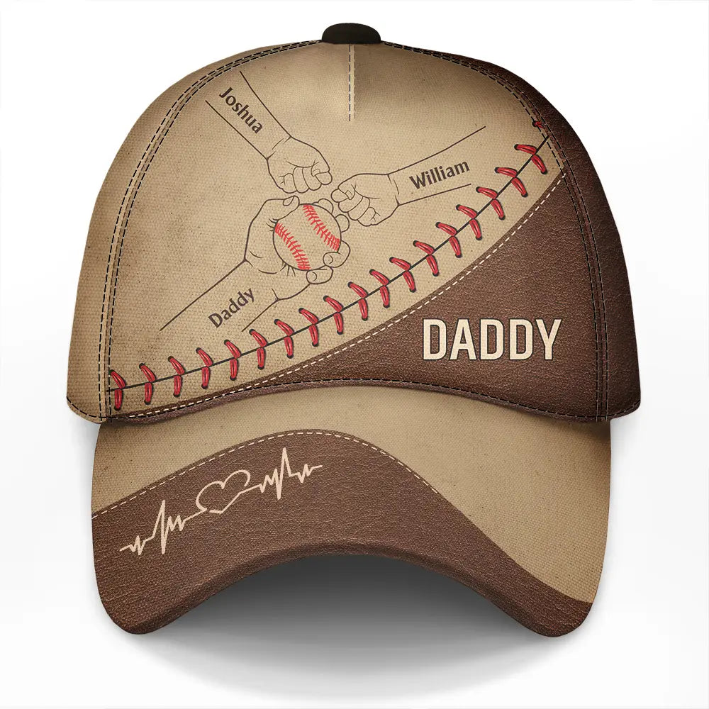 Baseball Dad & Children - Personalized Classic Cap