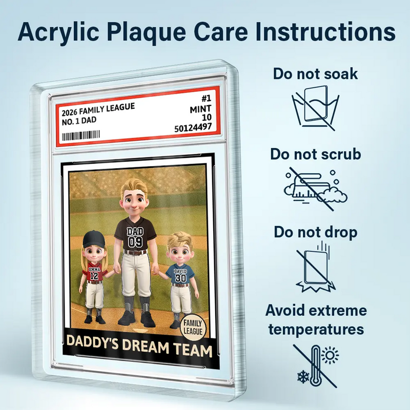 Sport Dad,Sport Mom,Gift For Mother,Gift For Father,Happy - Baseball Dream Team Family League - Personalized Custom Shaped Acrylic Plaque