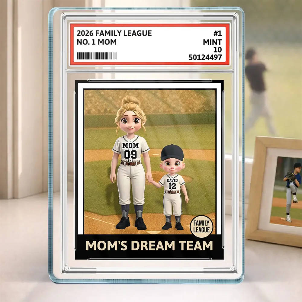 Sport Dad,Sport Mom,Gift For Mother,Gift For Father,Happy - Baseball Dream Team Family League - Personalized Custom Shaped Acrylic Plaque