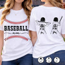 Gift For Mother,Gift For Father,Baseball,Happy - Baseball Mom Dad Kid Backside - Personalized T Shirt